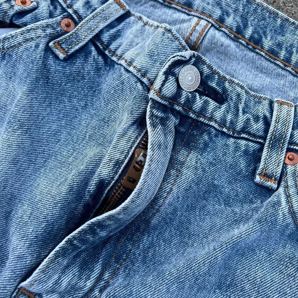 Levi's 511 Slim Fit Premium Jeans American Flag Patch Distressed Peekaboo 36x34